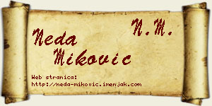 Neda Miković vizit kartica
